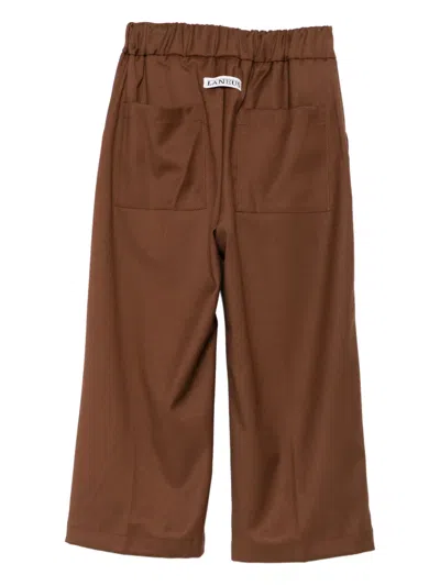 Laneus Elasticated-waist Trousers In Brown