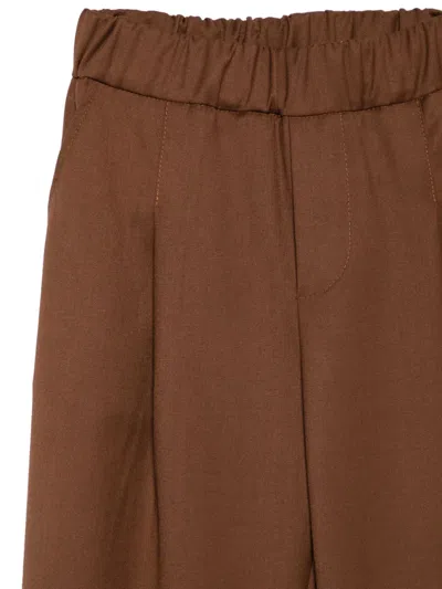 Laneus Elasticated-waist Trousers In Brown