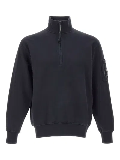 C.p. Company Half-zip Pocket-sleeve Sweatshirt In Black