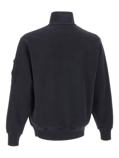 C.p. Company Half-zip Pocket-sleeve Sweatshirt In Black