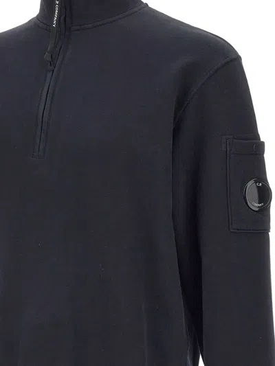 C.p. Company Half-zip Pocket-sleeve Sweatshirt In Black