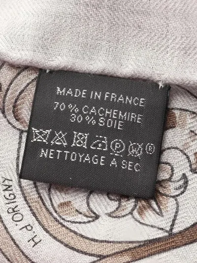 Pre-owned Hermes 2010s Cavalcadour Scarf In Gray