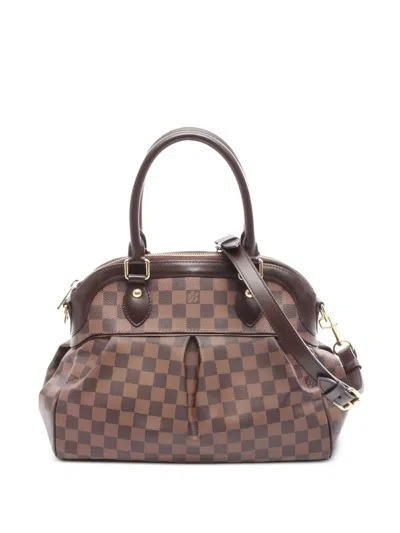 Pre-owned Louis Vuitton 2010 Damier Ebene Trevi Pm Tote Bag In Brown