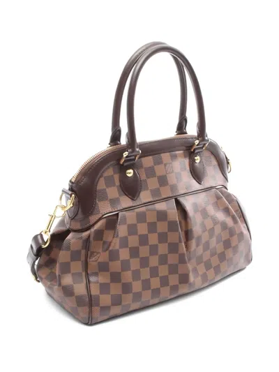 Pre-owned Louis Vuitton 2010 Damier Ebene Trevi Pm Tote Bag In Brown