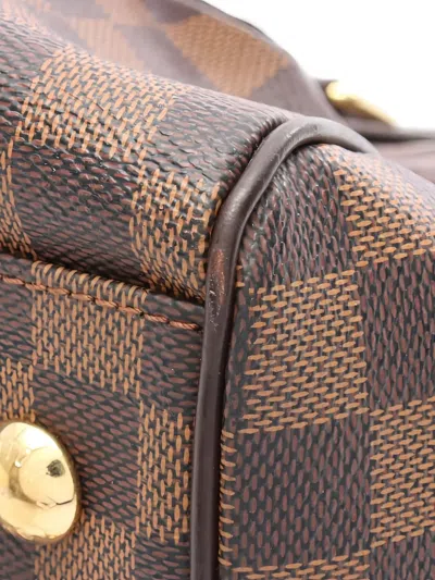 Pre-owned Louis Vuitton 2010 Damier Ebene Trevi Pm Tote Bag In Brown