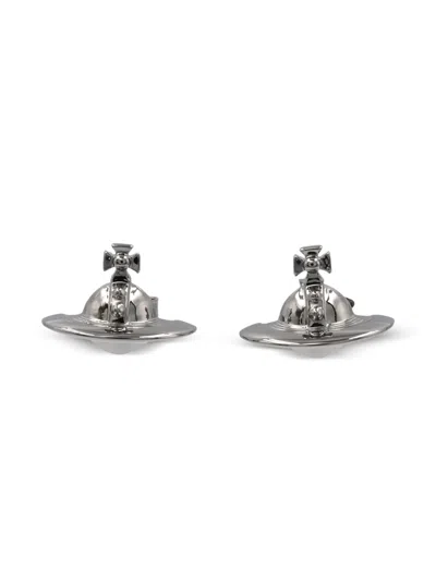 Pre-owned Vivienne Westwood Orb Stud Earrings In Silver