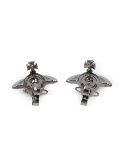 Pre-owned Vivienne Westwood Orb Stud Earrings In Silver