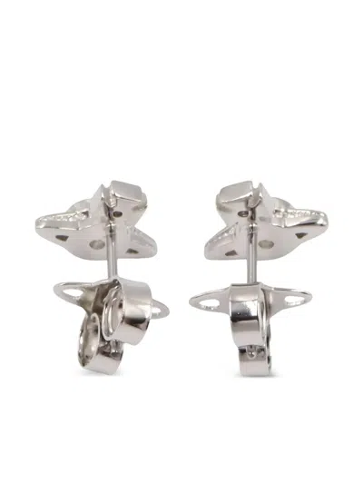 Pre-owned Vivienne Westwood 2020s Orb Stud Earrings In Silver