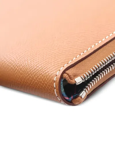 Pre-owned Hermes 2024 Zip-around Azap Long Wallet In Brown