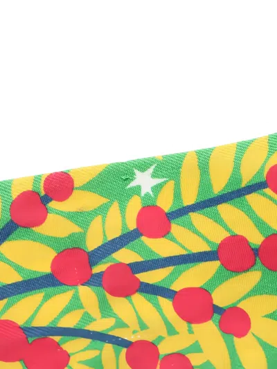 Pre-owned Hermes 2000s Printed Ribbon Scarf In Yellow