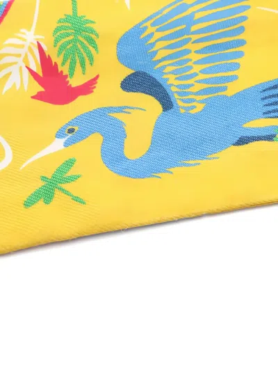 Pre-owned Hermes 2000s Printed Ribbon Scarf In Yellow