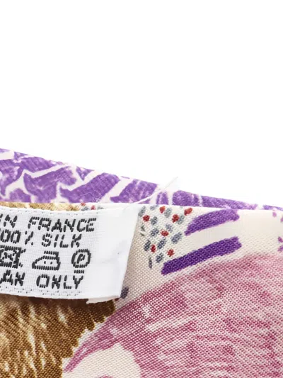 Pre-owned Hermes 2010 Chacun Fait Son Nid Ribbon Scarf In Neutral