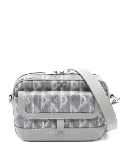 Pre-owned Dior 2010s Hit The Road Diamond-pattern Mini Bag In Gray