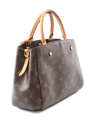 Pre-owned Louis Vuitton 2020 Montaigne Bb Monogram Tote Bag In Brown