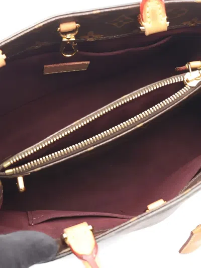 Pre-owned Louis Vuitton 2020 Montaigne Bb Monogram Tote Bag In Brown