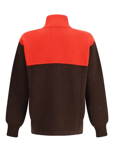 Gr10k Colourblock Zip-fastening Cardigan In Brown