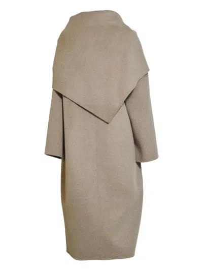 Solotre Tailored Brown Coat With Classic Silhouette And Structured Design In Brown