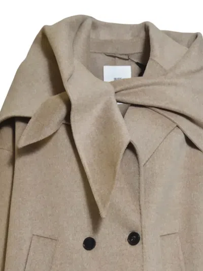 Solotre Tailored Brown Coat With Classic Silhouette And Structured Design In Brown