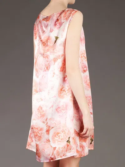 Twisty Parallel Universe Floral Print Shift Dress In Pink