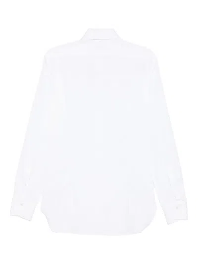 Barba Napoli Long-sleeve Cotton Shirt In White