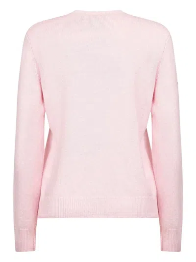 Mc2 Saint Barth Pink Wool Blend New Queen Embroidered Sweater In Pink