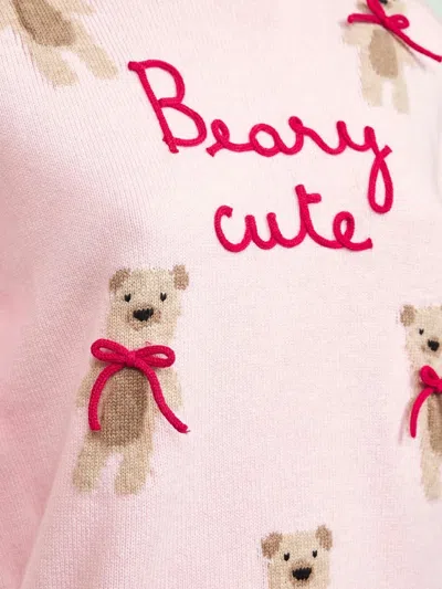 Mc2 Saint Barth Pink Wool Blend New Queen Embroidered Sweater In Pink