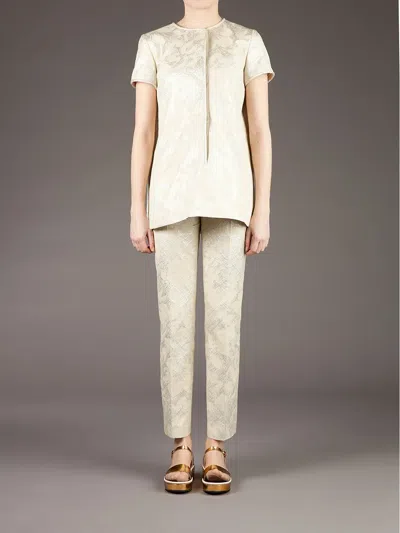 Galitzine Metallic Jacquard Trouser Set In Neutral