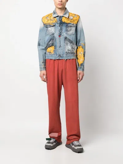 Mjb Marc Jacques Burton Mpaxiii Graphic-print Denim Jacket In Blue