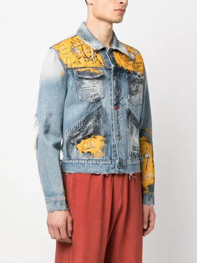 Mjb Marc Jacques Burton Mpaxiii Graphic-print Denim Jacket In Blue