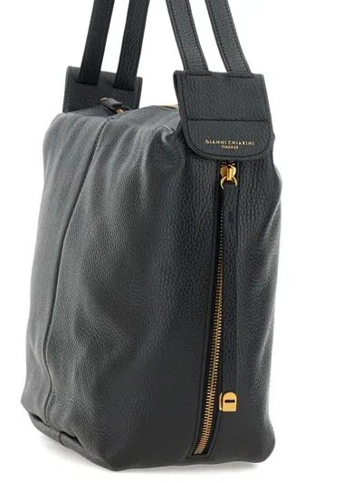 Gianni Chiarini Guia Grain-leather Shoulder Bag In Black