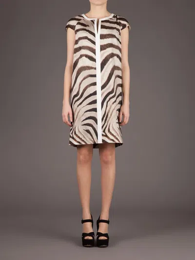 Mantù Zebra Print Dress In Brown