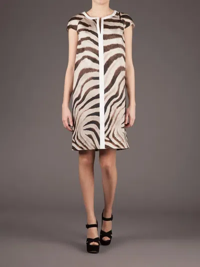 Mantù Zebra Print Dress In Brown