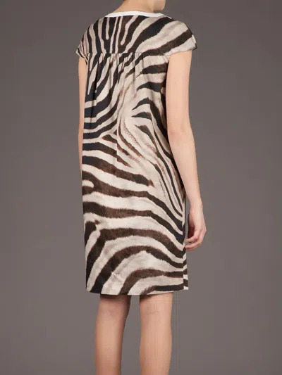 Mantù Zebra Print Dress In Brown