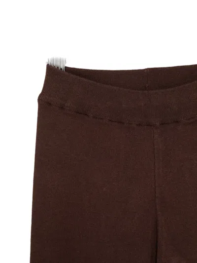 Laneus Ribbed-waistband Trousers In Brown