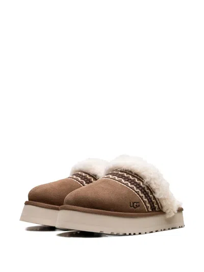 Ugg Disquette Atherson Platform Shearling Slippers In Brown