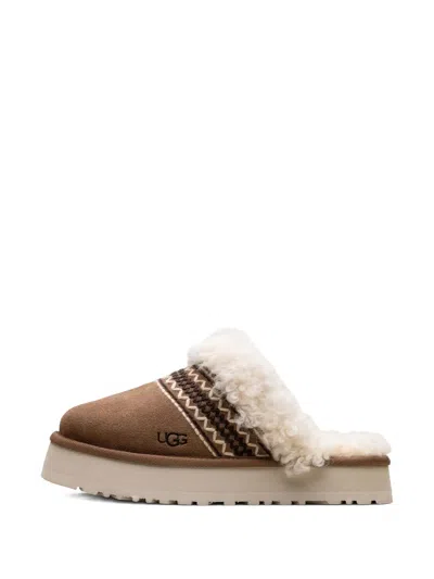 Ugg Disquette Atherson Platform Shearling Slippers In Brown