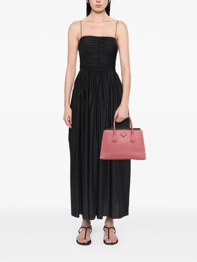 Pre-owned Prada 2010-2025 Saffiano Cuir Turnlock Twin Satchel In Pink