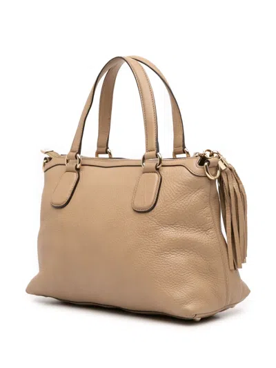 Pre-owned Gucci 2016-2025 Small Leather Soho Working Satchel In Brown