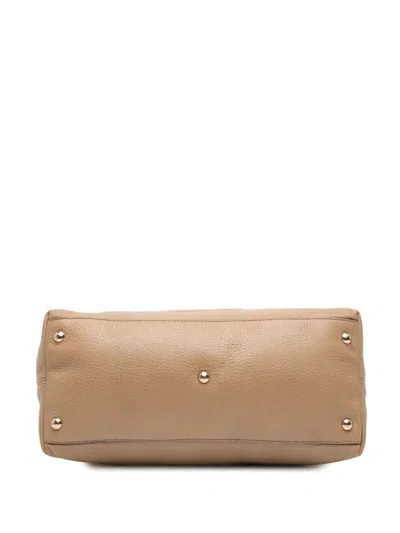 Pre-owned Gucci 2016-2025 Small Leather Soho Working Satchel In Brown