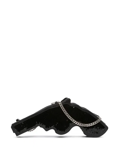 Pre-owned Saint Laurent 2013-2025 Sequined Bo Gun Chain Crossbody Bag In Black