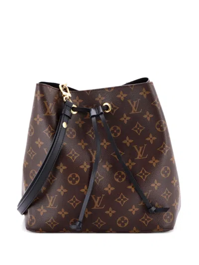 Pre-owned Louis Vuitton 2021-2025 Neonoe Handbag Monogram Canvas Mm Bucket Bag In Brown