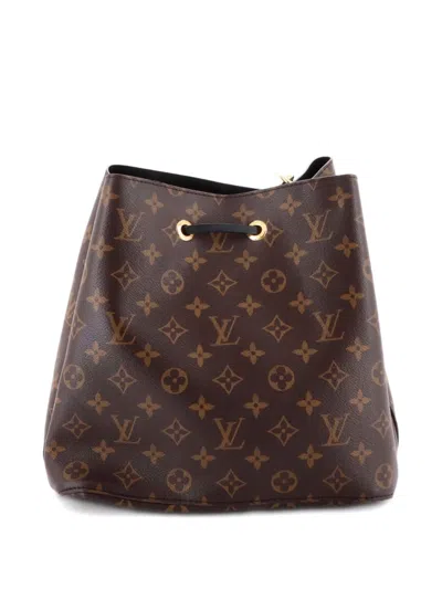 Pre-owned Louis Vuitton 2021-2025 Neonoe Handbag Monogram Canvas Mm Bucket Bag In Brown
