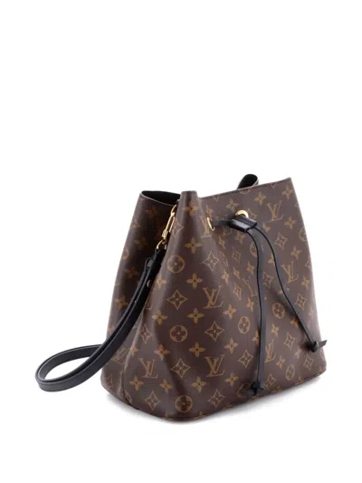 Pre-owned Louis Vuitton 2021-2025 Neonoe Handbag Monogram Canvas Mm Bucket Bag In Brown