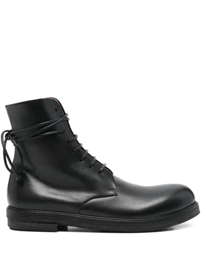 Marsèll Black Zucca Zeppa Lace Up Ankle Boots In Black