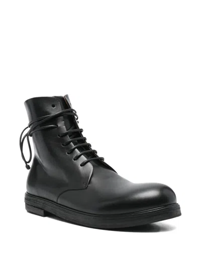 Marsèll Black Zucca Zeppa Lace Up Ankle Boots In Black