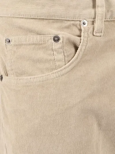 Dondup Tailored Fit Cotton Blend Pants With Subtle Detailing In Neutral