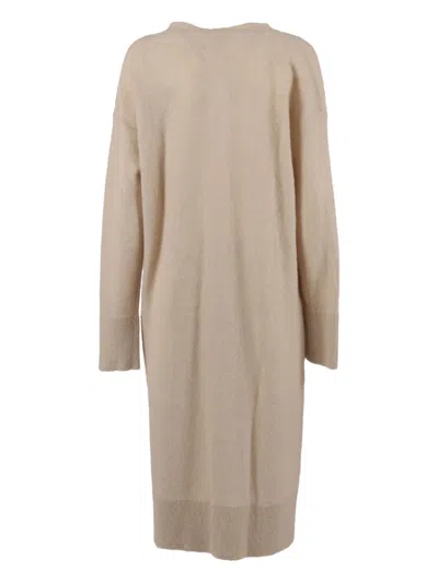 Antonelli Fine Knit Cardigan With Button-down Front And Relaxed Fit In Neutral