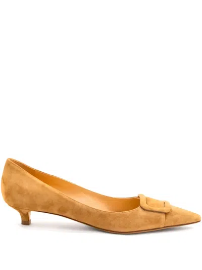 Francesco Russo 30mm Buckle-pointed Pumps In Yellow