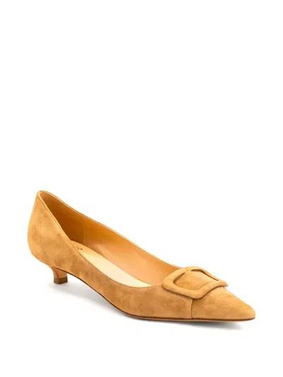 Francesco Russo 30mm Buckle-pointed Pumps In Yellow
