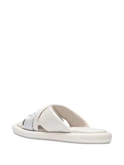 Bogner Criss-cross Logo Flat Sandals In White